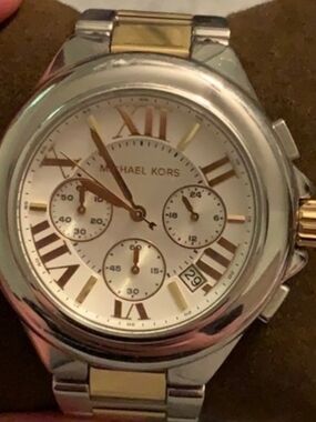 GUC Michael Kors Camille Two-Tone Silver and Gold Chronograph Watch